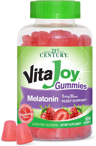 21st Century Vitajoy Melatonin 5MG Gummies, Multi, Strawberry,120 Count