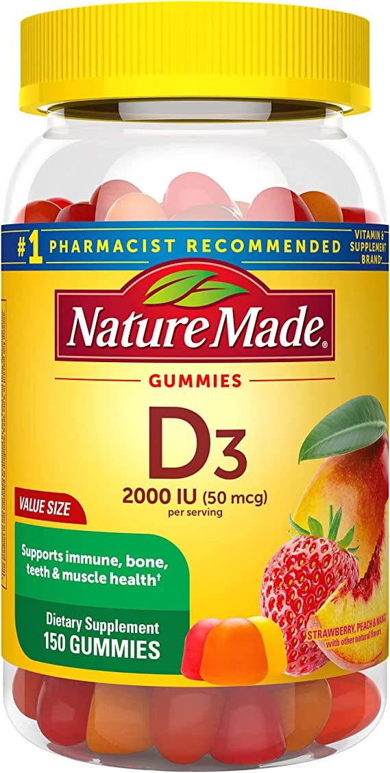 Nature Made Vitamin D3 2000 IU (50 mcg)150 Gummies