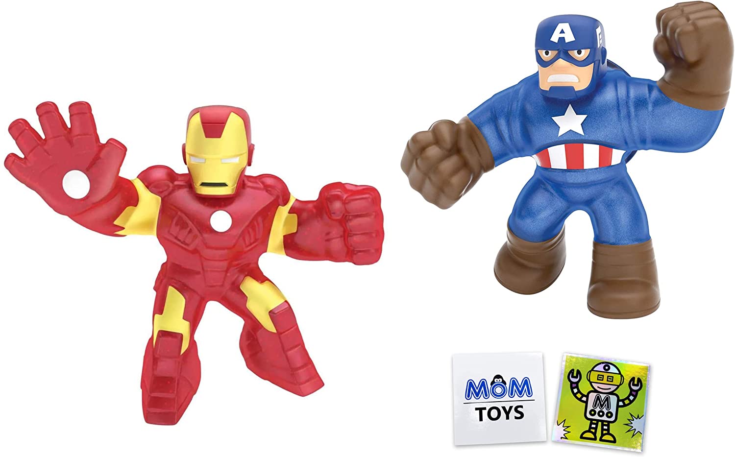Marvel Heroes of Goo JIT Zu 2 Pack with Iron Man, Captain America and 2 My Outlet Mall Stickers