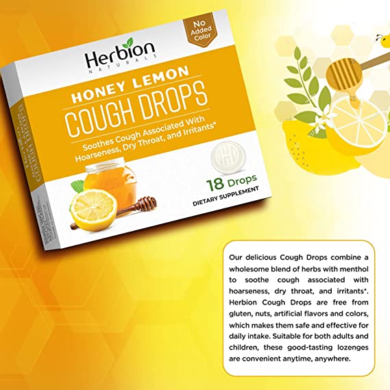 Herbion Naturals Cough Drops with Natural Honey Lemon Flavor