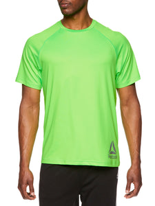Reebok Mens T-shirt Duration Short Sleeve Performance Training Tops - Neon