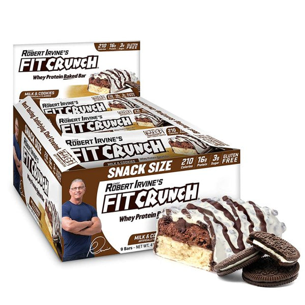 Fit Crunch Snack Size Protein Bar Milk & Cookies 16g Protein
