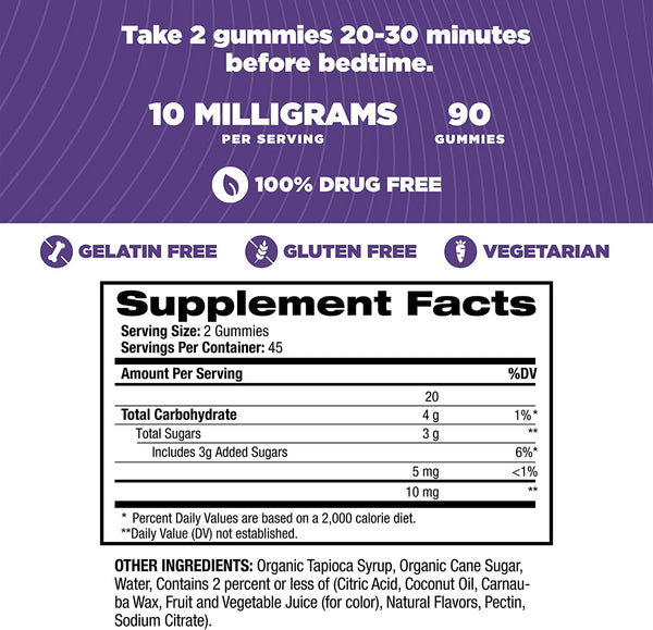 Natrol Melatonin Sleep Aid Gummy,10mg, 90 Strawberry Flavored Gummies