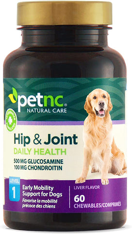 Petnc Natural Care Hip and Joint Health Early Mobility Chewables for Dogs, 60 Count