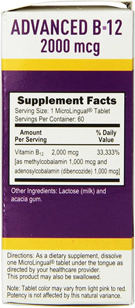 Superior Source No Shot Advanced B12 Vitamins, 2000 mcg, 60 Count