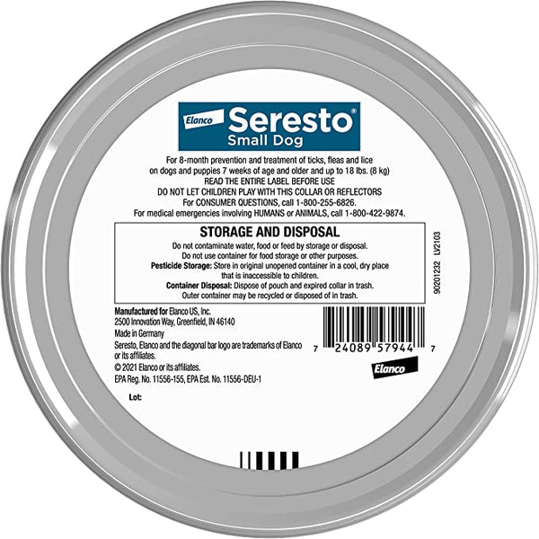 Seresto Flea and Tick Collar for Small Dogs