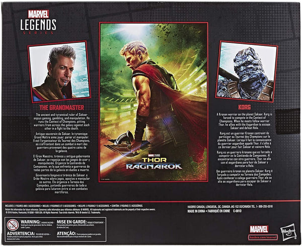 Marvel Legends Thor Ragnarok 6 Inch Movie-Inspired Grandmaster and Korg Collectible Action Figure 2 Pack with 2 My Outlet Mall Stickers