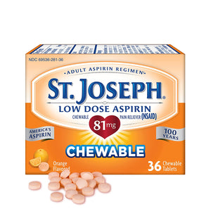 St. Joseph Orange Chewable 81mg Aspirin, 36 Tablets