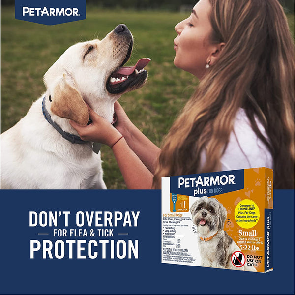 PetArmor Plus Flea & Tick Prevention for Dogs  5-22 LBS