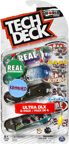 TECH DECK Ultra DLX 4 Pack 96mm Fingerboard 2020 Crossover - Real Krooked