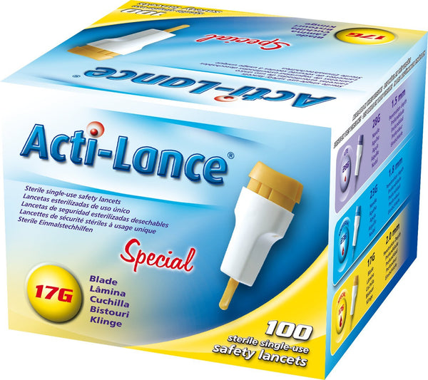 Acti-Lance 7157 17 g x 2.0 mm Depth, Button Activated Safety Lancet