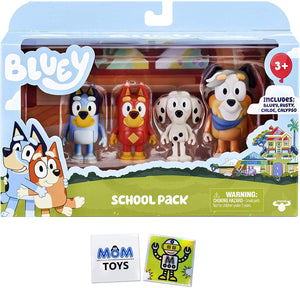 Bluey School Friends 4 Pack with 2 My Outlet Mall Stickers