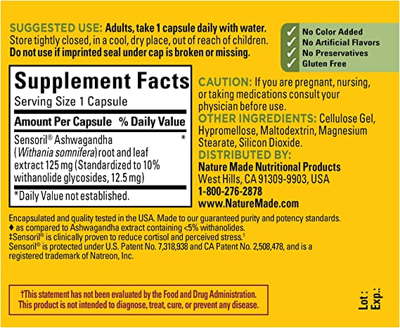 Nature Made Ashwagandha 125mg