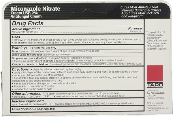 Miconazole Nitrate 2% Antifungal Cream 1 oz