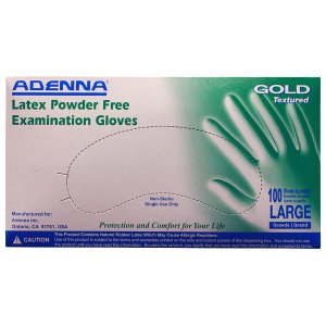 Adenna Gold 6 mil Latex Powder Free Exam Gloves (White, Large)