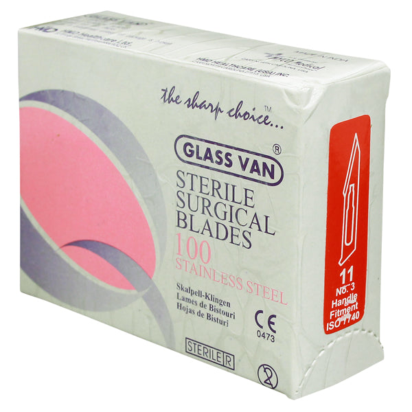 Myco Glass Van Sterile Surgical Blades Stainless Steel #11