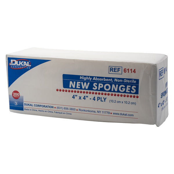 Dukal New Sponge 4" x 4" 4-Ply Non-Sterile