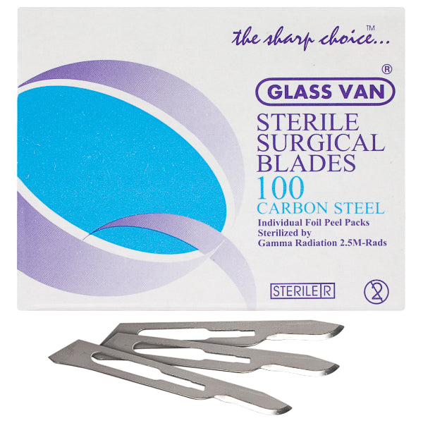 Myco Glass Van Sterile Surgical Blades #15 Carbon Steel