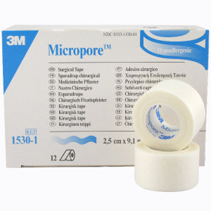 3M Micropore Paper Tape - White, 1" x 10yds