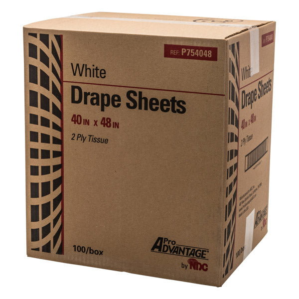 ProAdvantage P754048 Drape Sheet, 2-Ply, Tissue, 40" x 48", White