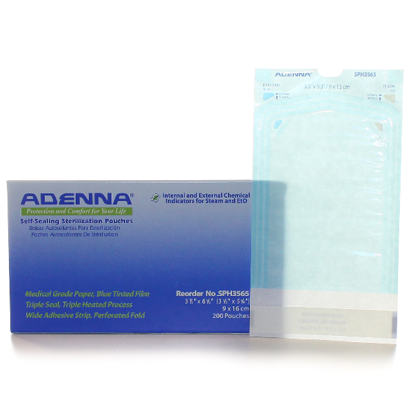 Adenna Autoclave Self-Sealing Sterilization Pouches 3 1/2"X 6 1/2"