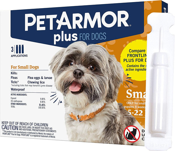 PetArmor Plus Flea & Tick Prevention for Dogs  5-22 LBS