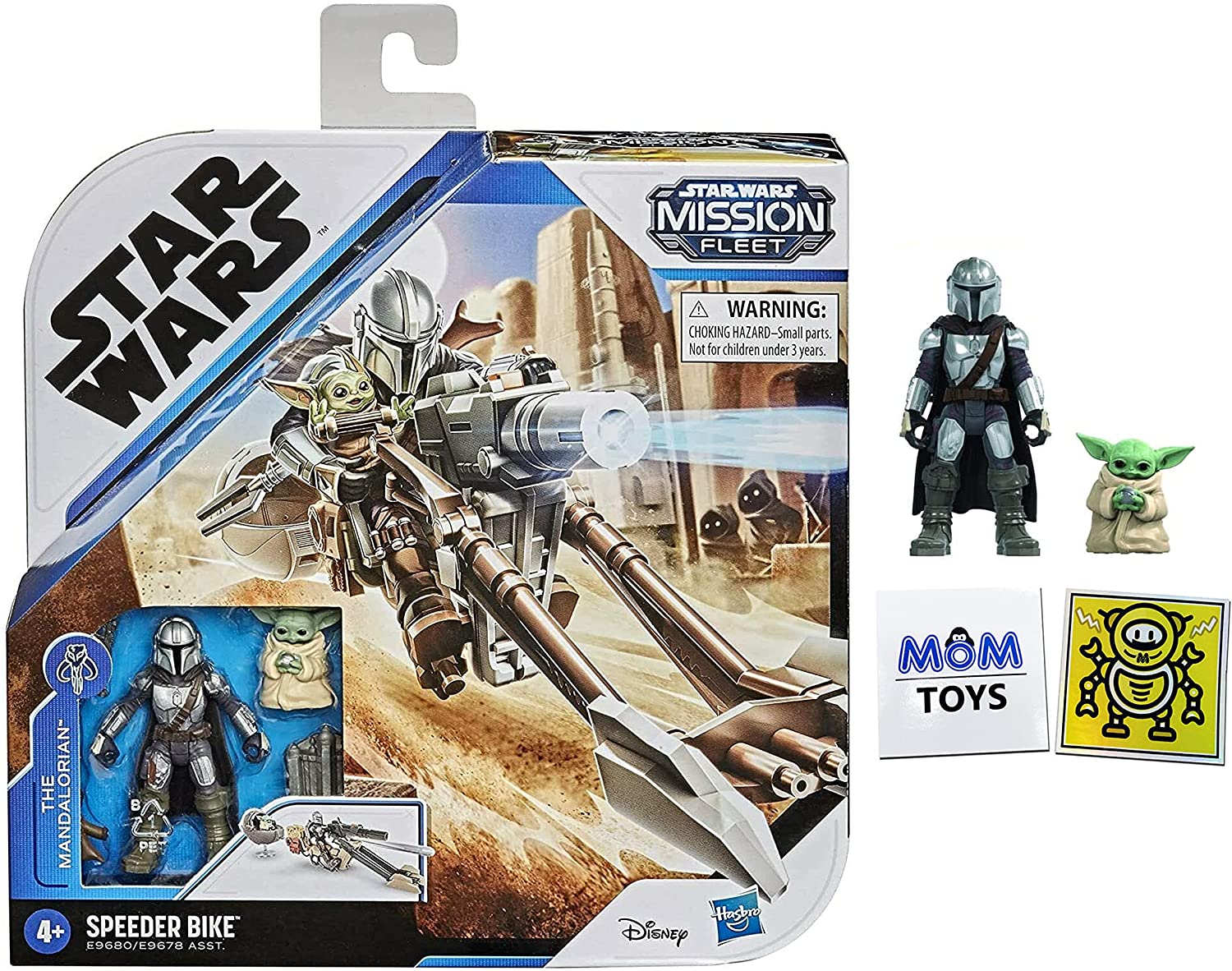 Star Wars Mission Fleet The Mandalorian and The Child Speeder Bike and 2 x 2.5 inch Action Figures Plus 2 My Outlet Mall Stickers