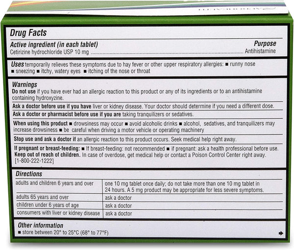 Aurohealth Allergy Relief Cetirizine Hydrochloride 10 mg 30 Tablets