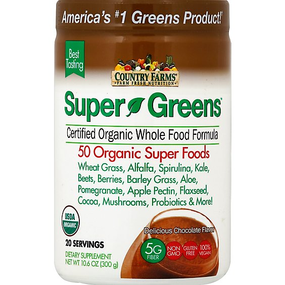 Country Farms Super Greens Powder Mix Chocolate Flavor