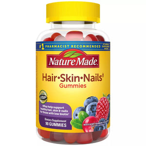 Nature Made Hair, Skin & Nails Biotin 2500 mcg Gummies Mixed Berry Flavor