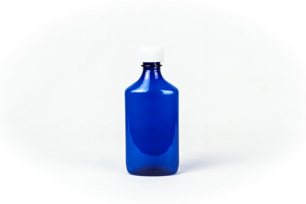 Princeton Plastic Containers Graduated Liquid Ovals 8oz Child Resistant Caps Blue