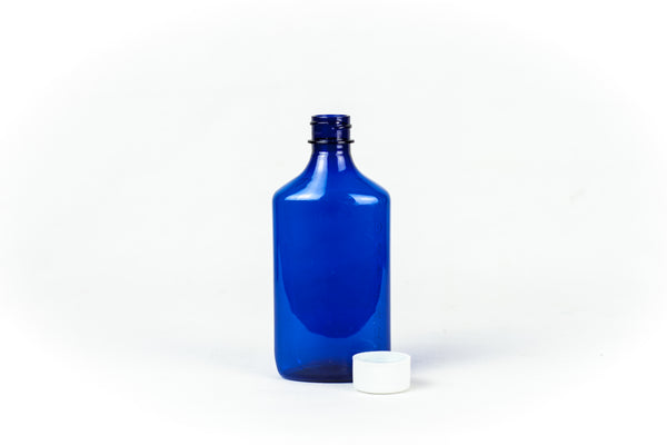 Princeton Plastic Containers Graduated Liquid Ovals 8oz Child Resistant Caps Blue