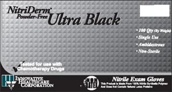 NitriDerm Powder-Free Ultra Black Nitrile Glove Exam Large