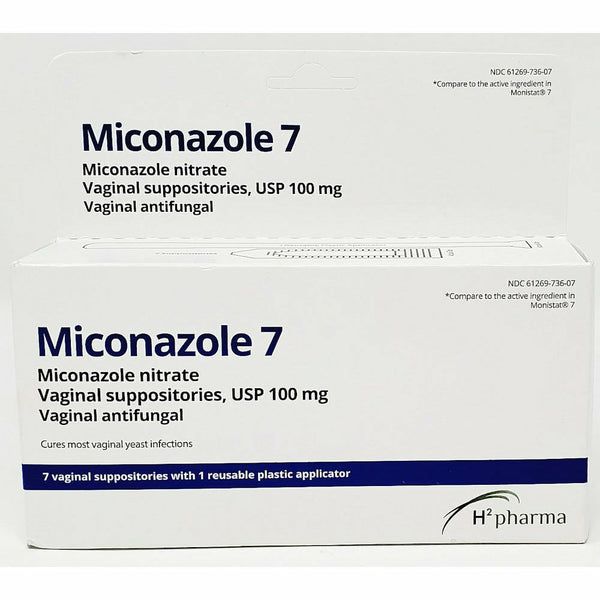 H2 Pharma Miconazole 7 Vaginal Suppositories 100 mg