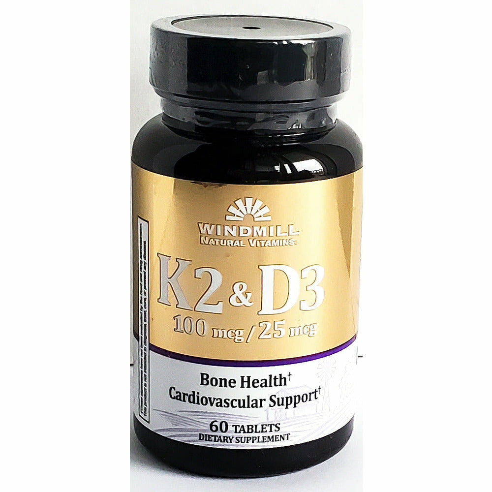Windmill Natural Vitamins K2 100mcg & D3 25mcg