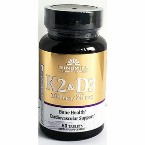 Windmill Natural Vitamins K2 100mcg & D3 25mcg