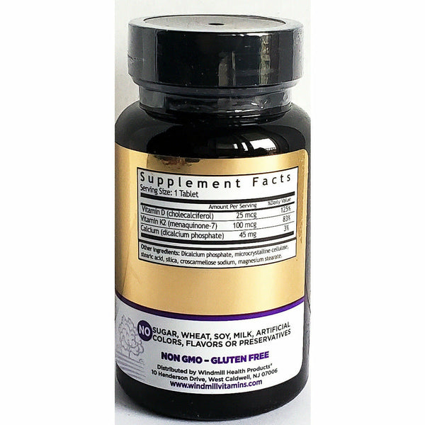Windmill Natural Vitamins K2 100mcg & D3 25mcg