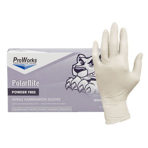 ProWorks Powder Free Glove Exam Nitrile White Large