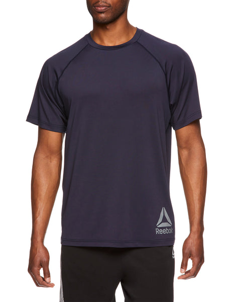 Reebok Mens T-shirt Duration Short Sleeve Performance Training Tops - Navy