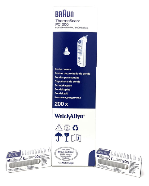 Braun ThermoScan PC 200 Probe Covers for use with Pro 600 Series 200 Count