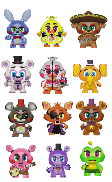 Five Nights at Freddys Pizza Simulator Mystery Minis Collectible Figures - Glow in The Dark - One Mystery Figure and 2 My Outlet Mall Stickers