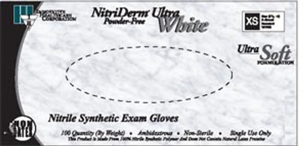 NitriDerm Ultra White Gloves Exam X-Large Non-Sterile Powder-Free