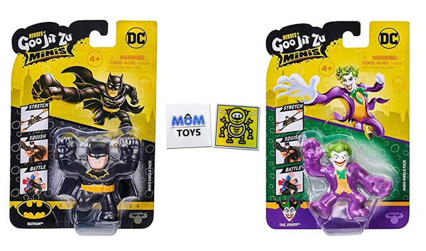Heroes of Goo JIT Zu Minis DC Batman and The Joker 2 Piece Bundle and 2 My Outlet Mall Stickers