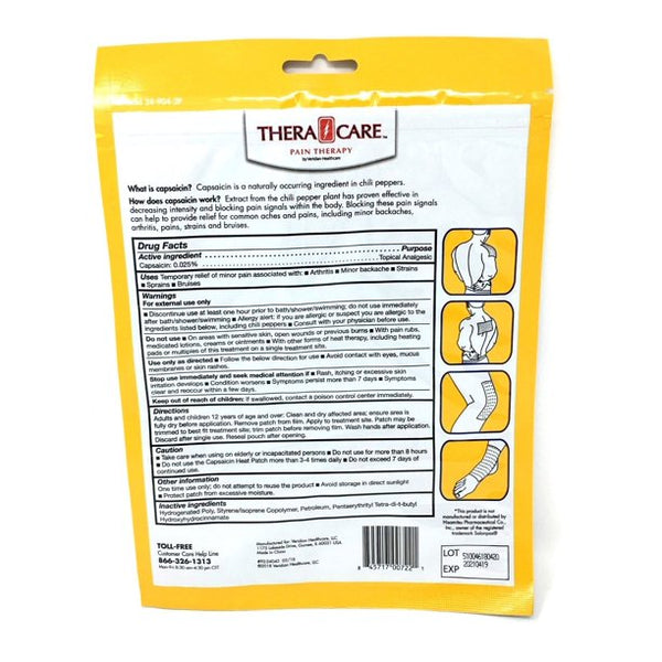 Thera Care Targeted Warming Capsaicin Heat Patch Back & Large Areas Pain