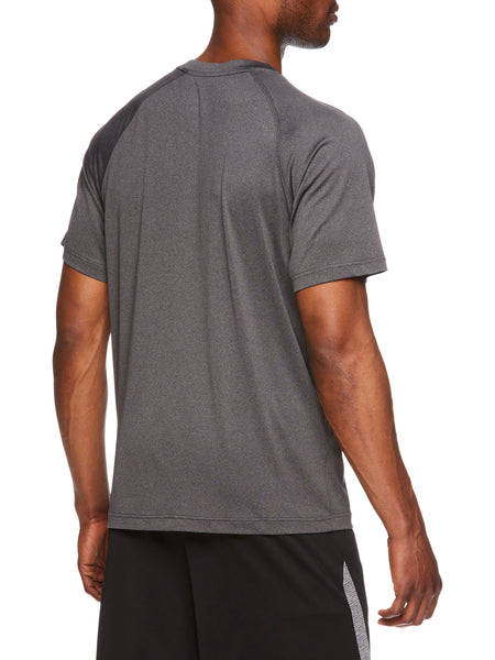 Reebok Mens T-shirt Duration Short Sleeve Performance Training Tops - Charcoal