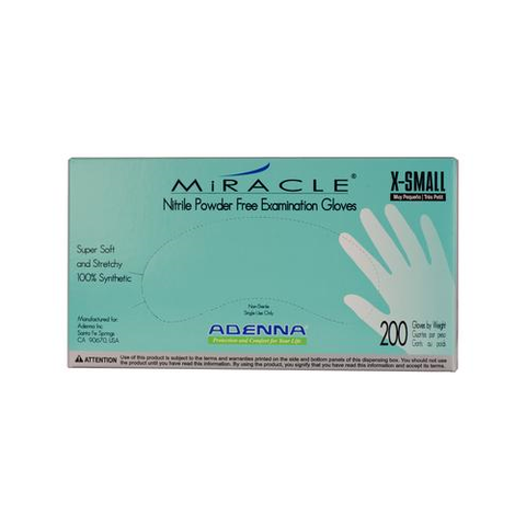 Adenna Miracle Nitrile Powder-Free Exam Gloves Extra Small