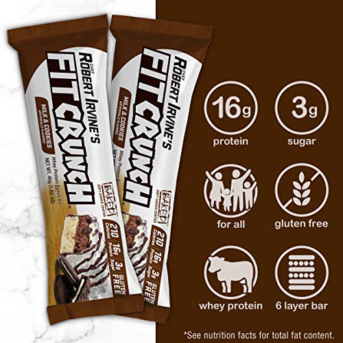 Fit Crunch Snack Size Protein Bar Milk & Cookies 16g Protein