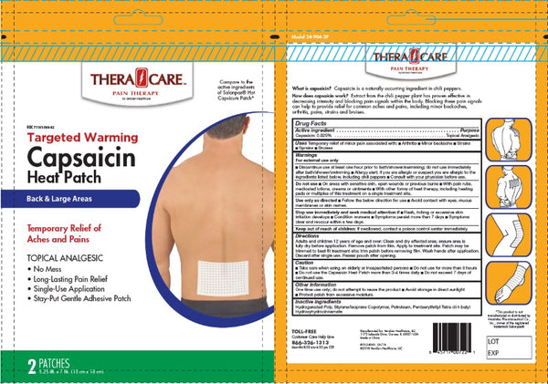 Thera Care Targeted Warming Capsaicin Heat Patch Back & Large Areas Pain