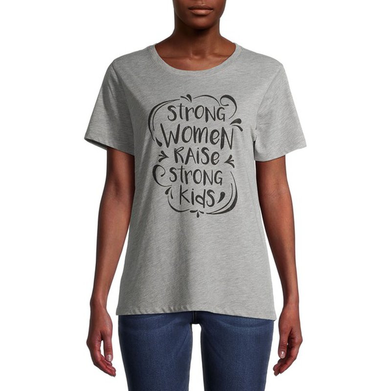 Womens Strong Graphic Spellout Shirt Women T-Shirt