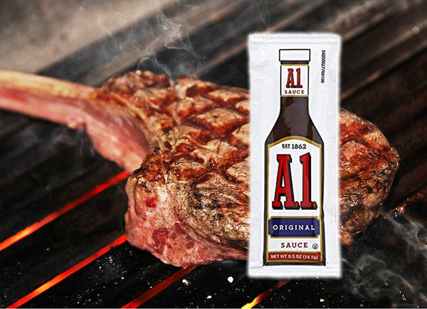 A1 Steak Sauce 36-Pack Single Serve Packets Bundle plus 3 My Outlet Mall Resealable Portable Storage Pouches